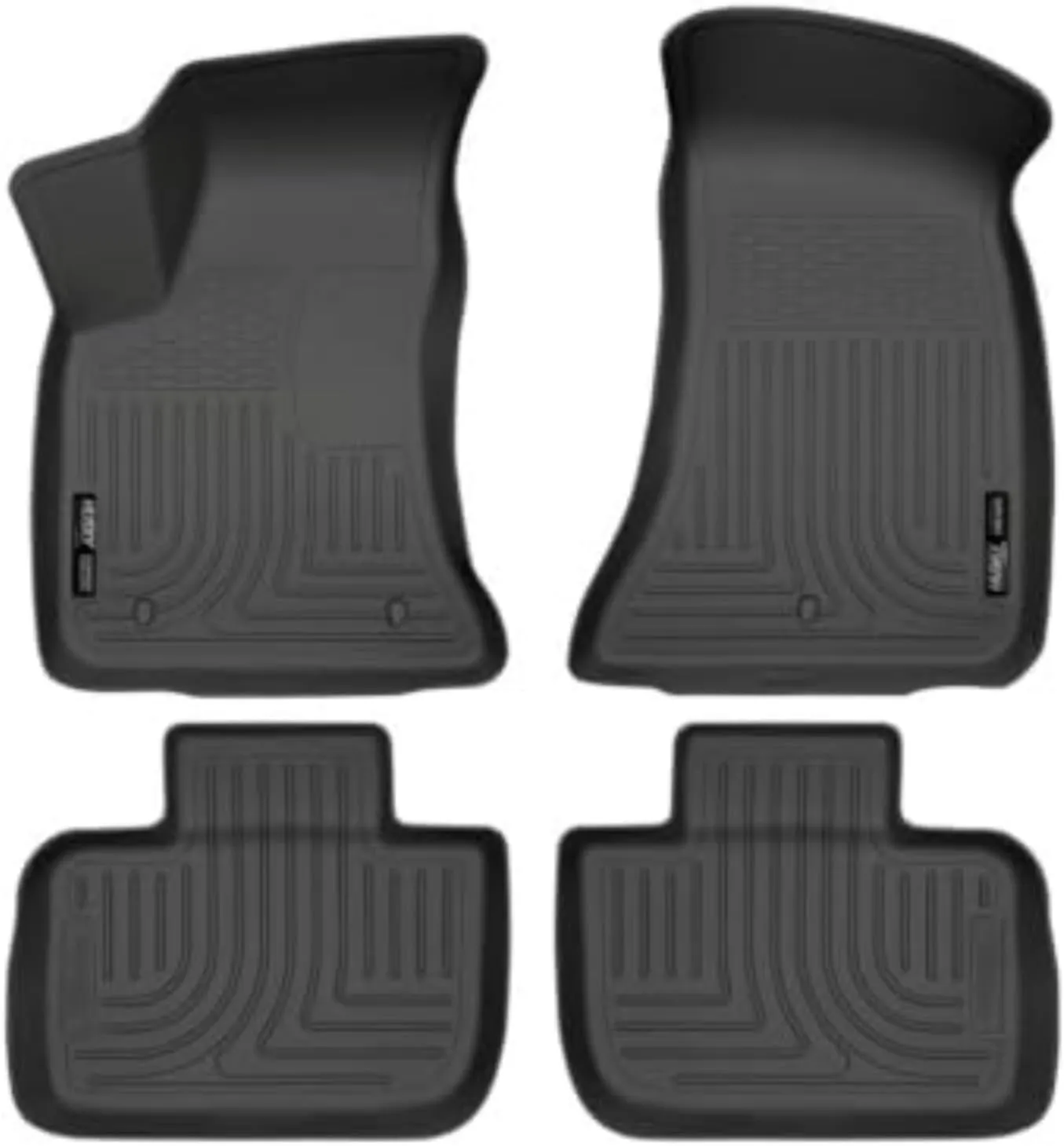 Husky Liners Weatherbeater Floor Mats | Fits 2011-2023 Chrysler 300 & Dodge Charger (Rear Wheel Drive only) | Front & 2nd Row, 3-pc Black - 98061