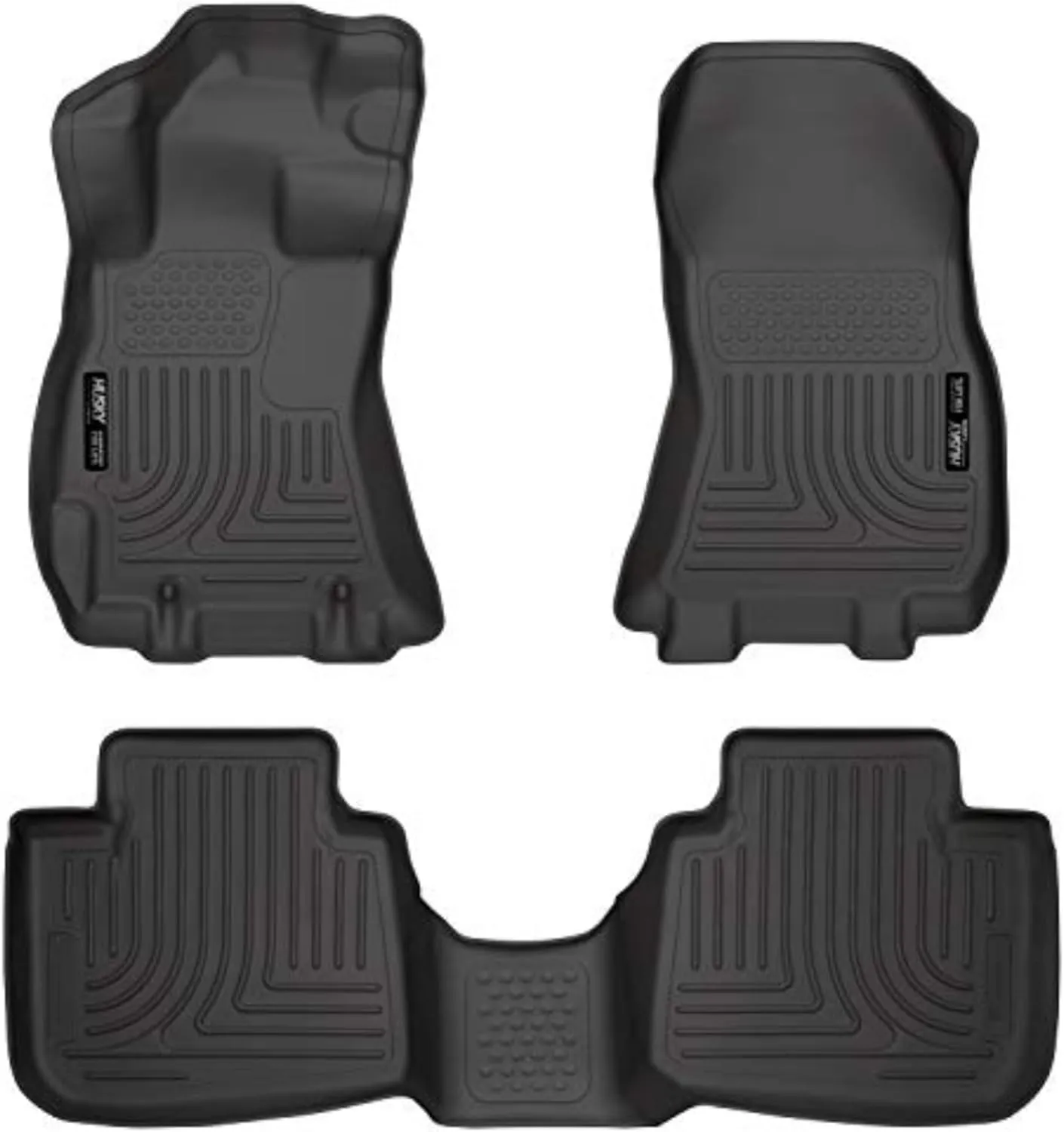Husky Liners Weatherbeater Floor Mats | Fits 2013-2014 Subaru Legacy & Subaru Outback | Front & 2nd Row, 3-pc Black - 99841