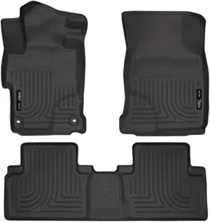 Husky Liners Weatherbeater Floor Mats | Fits 2014-2015 Honda Civic 4-Door | Front & 2nd Row, 3-pc Black - 99441