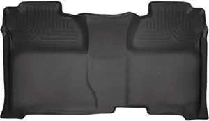 Husky Liners Weatherbeater Floor Mats | Fits 2014-2018 Chevrolet Silverado & GMC Sierra 1500 Crew Cab; 2015-2019 Silverado/Sierra 2500, 3500 Crew Cab (Full Coverage) | 2nd Row, 1-pc Black - 19231