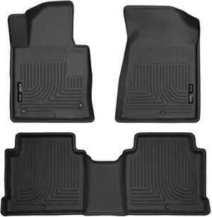 Husky Liners Weatherbeater Floor Mats | Fits 2015-2019 Hyundai Sonata (Excludes Hybrid); 2016-2020 Kia Optima | Front & 2nd Row, 3-pc Black - 99631
