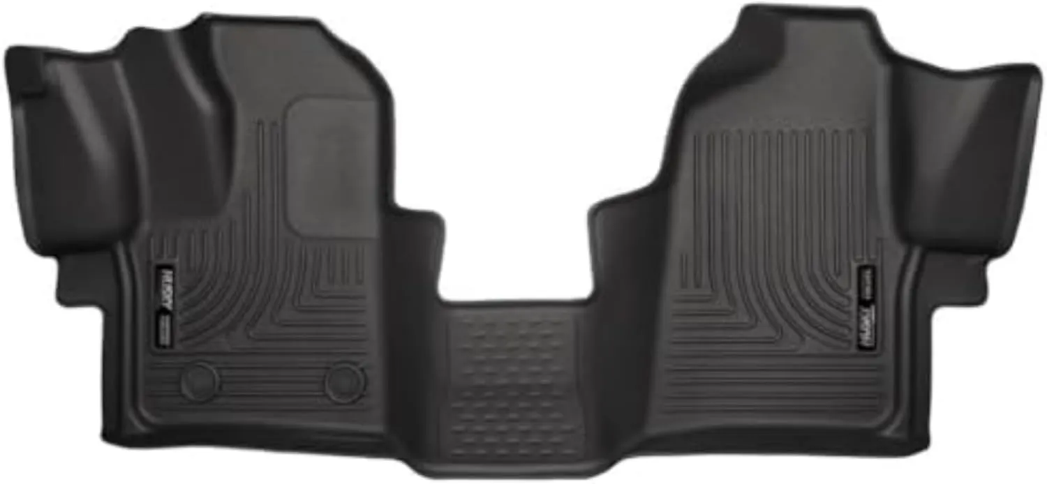 Husky Liners Weatherbeater Floor Mats | Fits 2015 - 2021 Ford Transit 150/250/350/350HD w/Carpet Flooring | Front Row, 2-pc Black - 18771