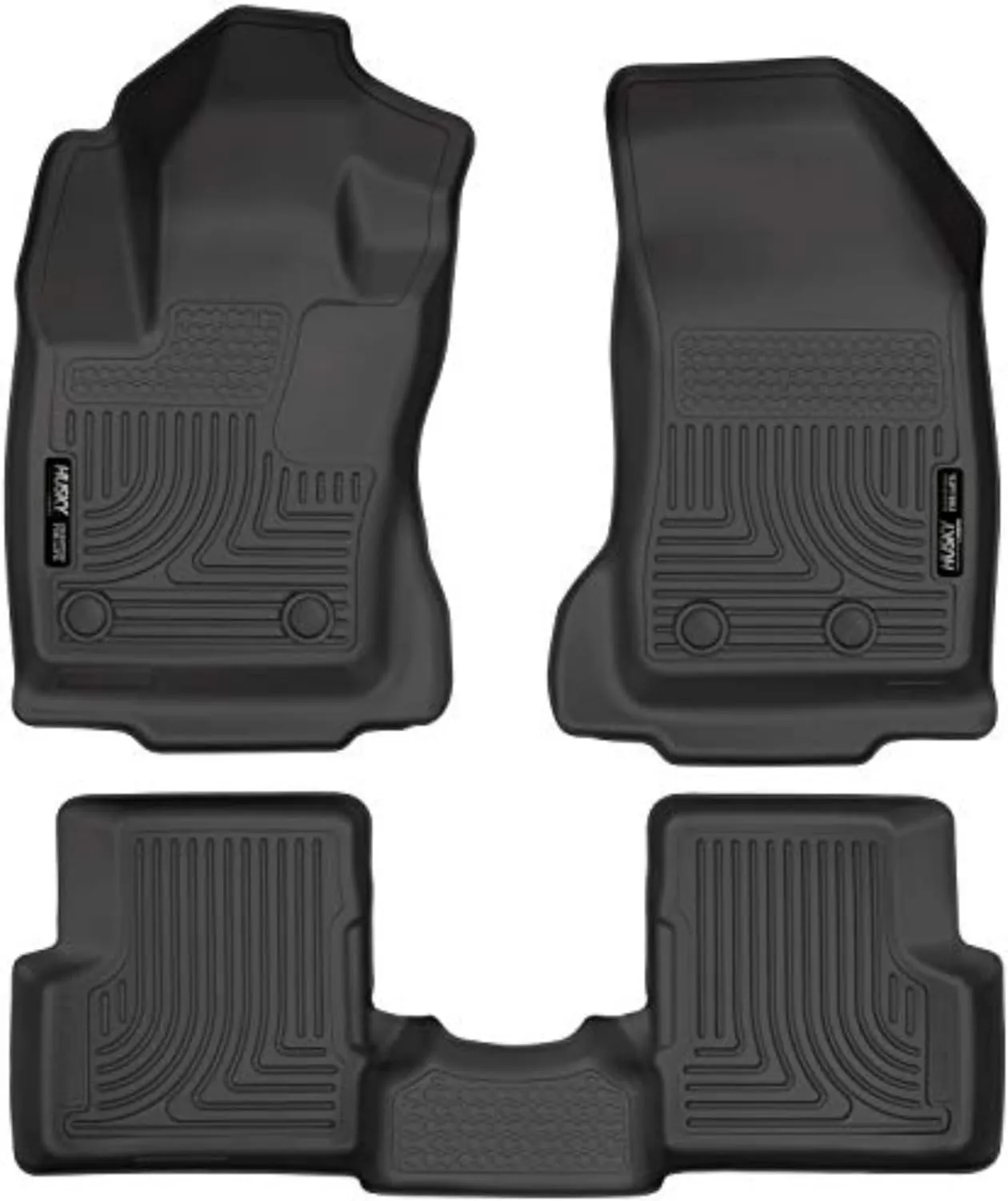 Husky Liners Weatherbeater Floor Mats | Fits 2015-2021 Jeep Renegade | Front & 2nd Row, 3-pc Black - 99081