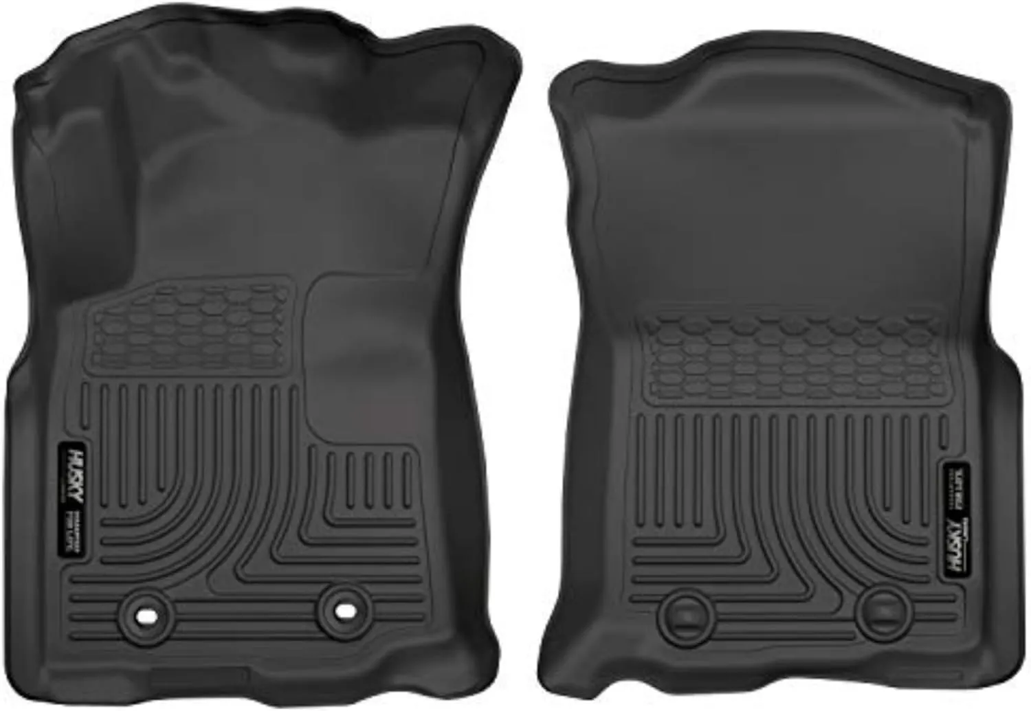 Husky Liners Weatherbeater Floor Mats | Fits 2016-2017 Toyota Tacoma, Double Cab & Access Cab (Automatic Trans) | Front Row, 2-pc Black - 13951