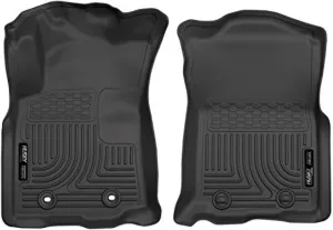 Husky Liners Weatherbeater Floor Mats | Fits 2016-2017 Toyota Tacoma, Double Cab & Access Cab (Automatic Trans) | Front Row, 2-pc Black - 13951