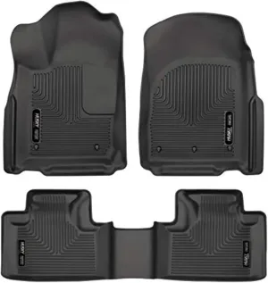Husky Liners Weatherbeater Floor Mats | Fits 2016 - 2024 Dodge Durango; 2016 - 2021 Jeep Grand Cherokee; 2022 Jeep Grand Cherokee WK | Front & 2nd Row, 3-pc Black - 99151