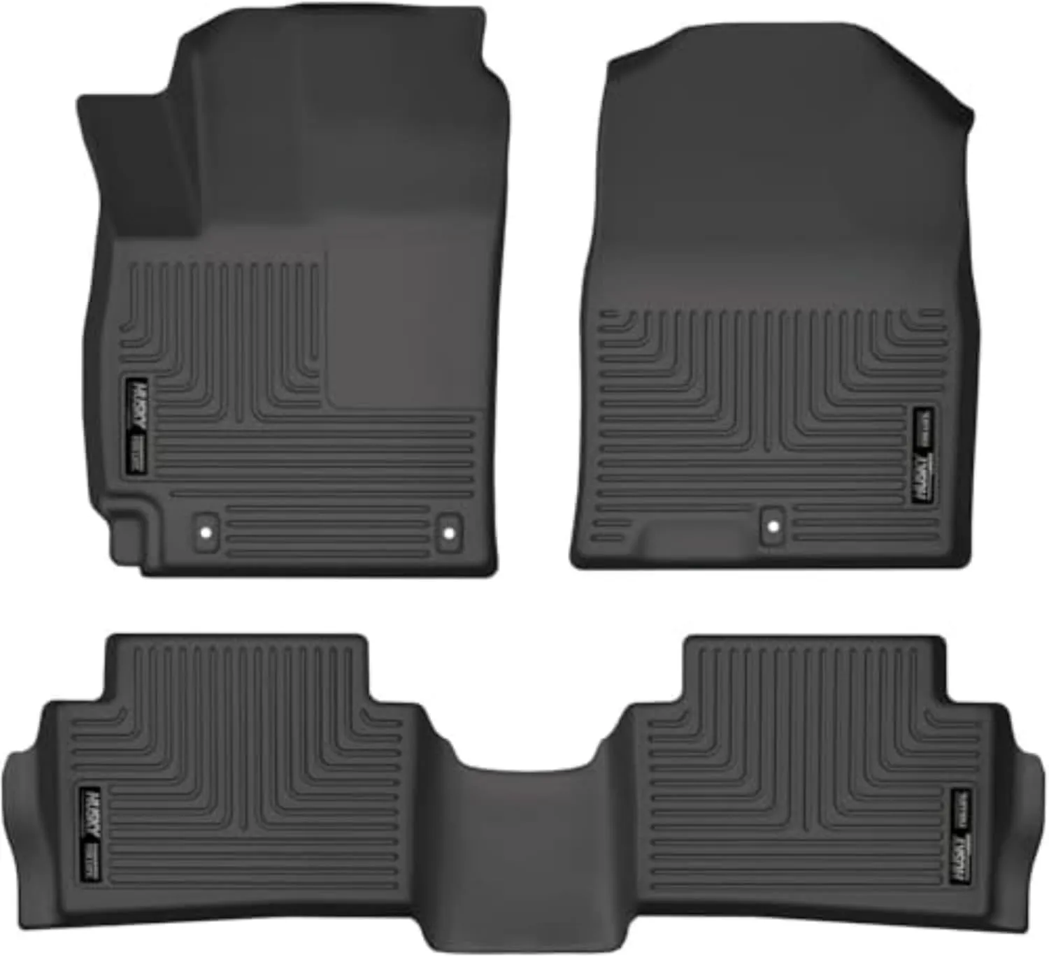 Husky Liners Weatherbeater Floor Mats | Fits 2018-2023 Hyundai Kona | Front & 2nd Row, 3-pc Black - 95581