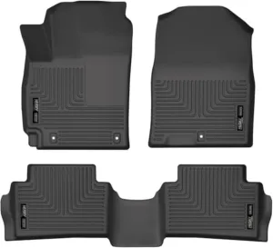 Husky Liners Weatherbeater Floor Mats | Fits 2018-2023 Hyundai Kona | Front & 2nd Row, 3-pc Black - 95581