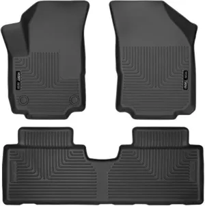 Husky Liners Weatherbeater Floor Mats | Fits 2018-2024 GMC Terrain | Front & 2nd Row, 3-pc Black - 95151