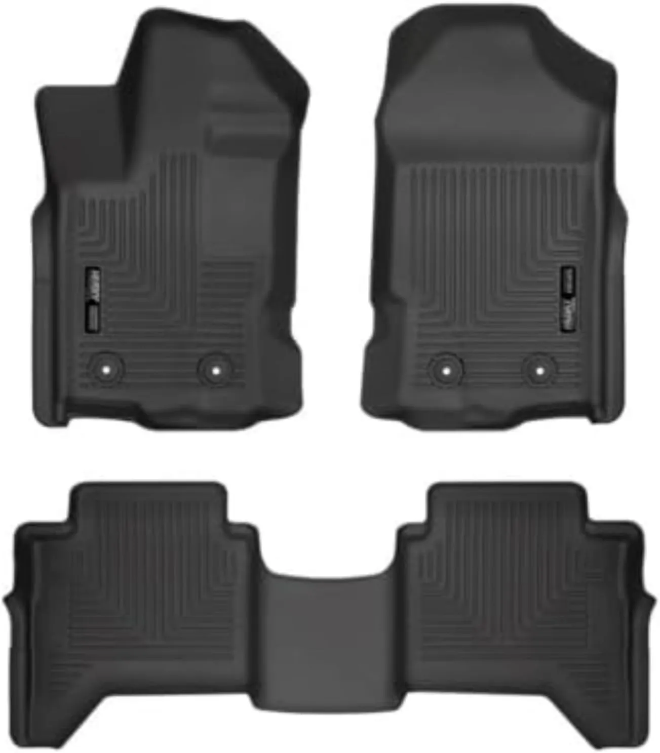 Husky Liners Weatherbeater Floor Mats | Fits 2019 - 2023 Ford Ranger SuperCrew | Front & 2nd Row, 3-pc Black - 94101