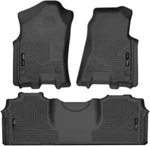 Husky Liners Weatherbeater Floor Mats | Fits 2019-2024 Ram 2500, 19-22 3500 Mega Cab | Front & 2nd Row, 3-pc Black - 94131