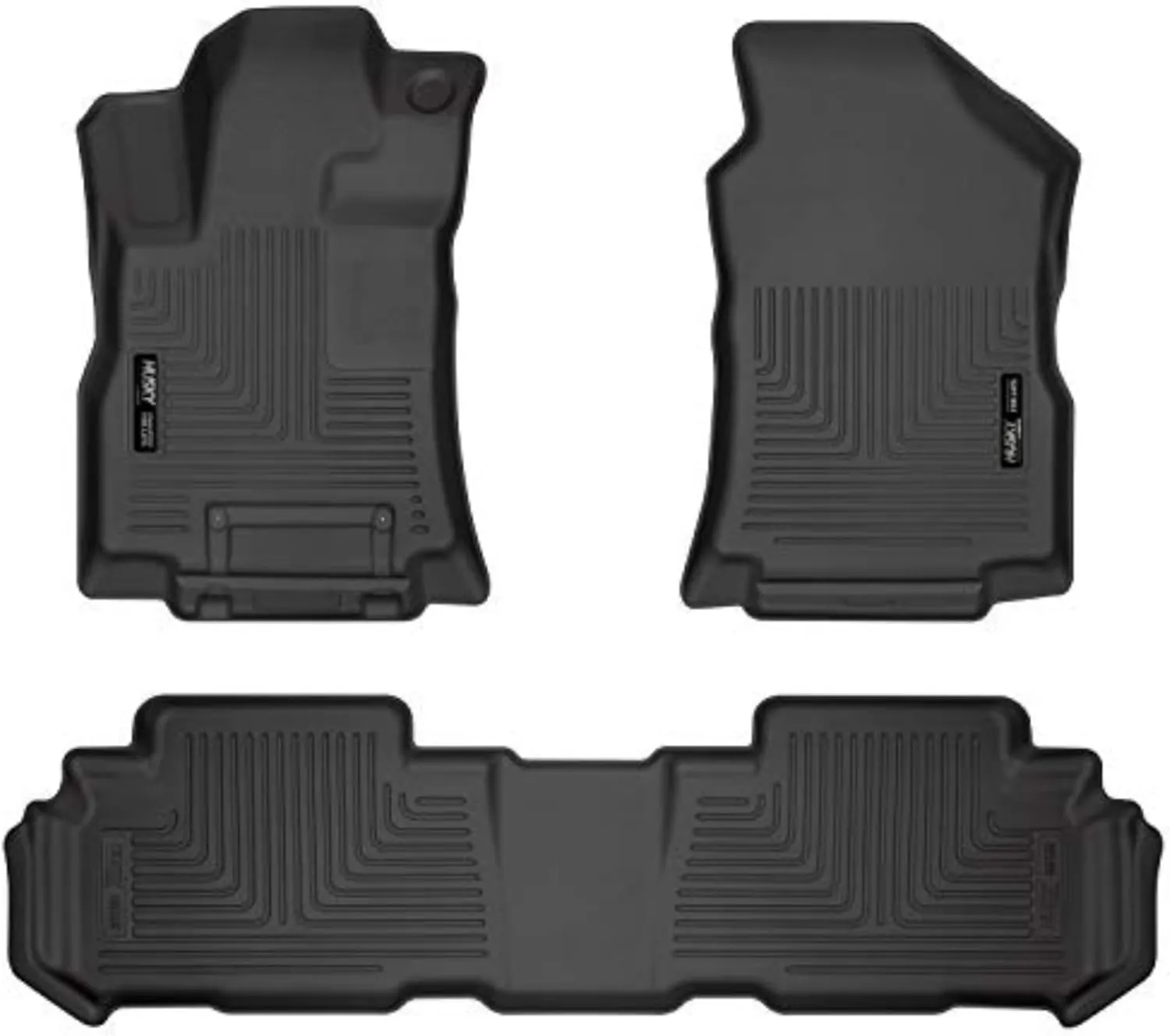Husky Liners Weatherbeater Floor Mats | Fits 2019-2025 Subaru Ascent | Front & 2nd Row, 3-pc Black - 95871