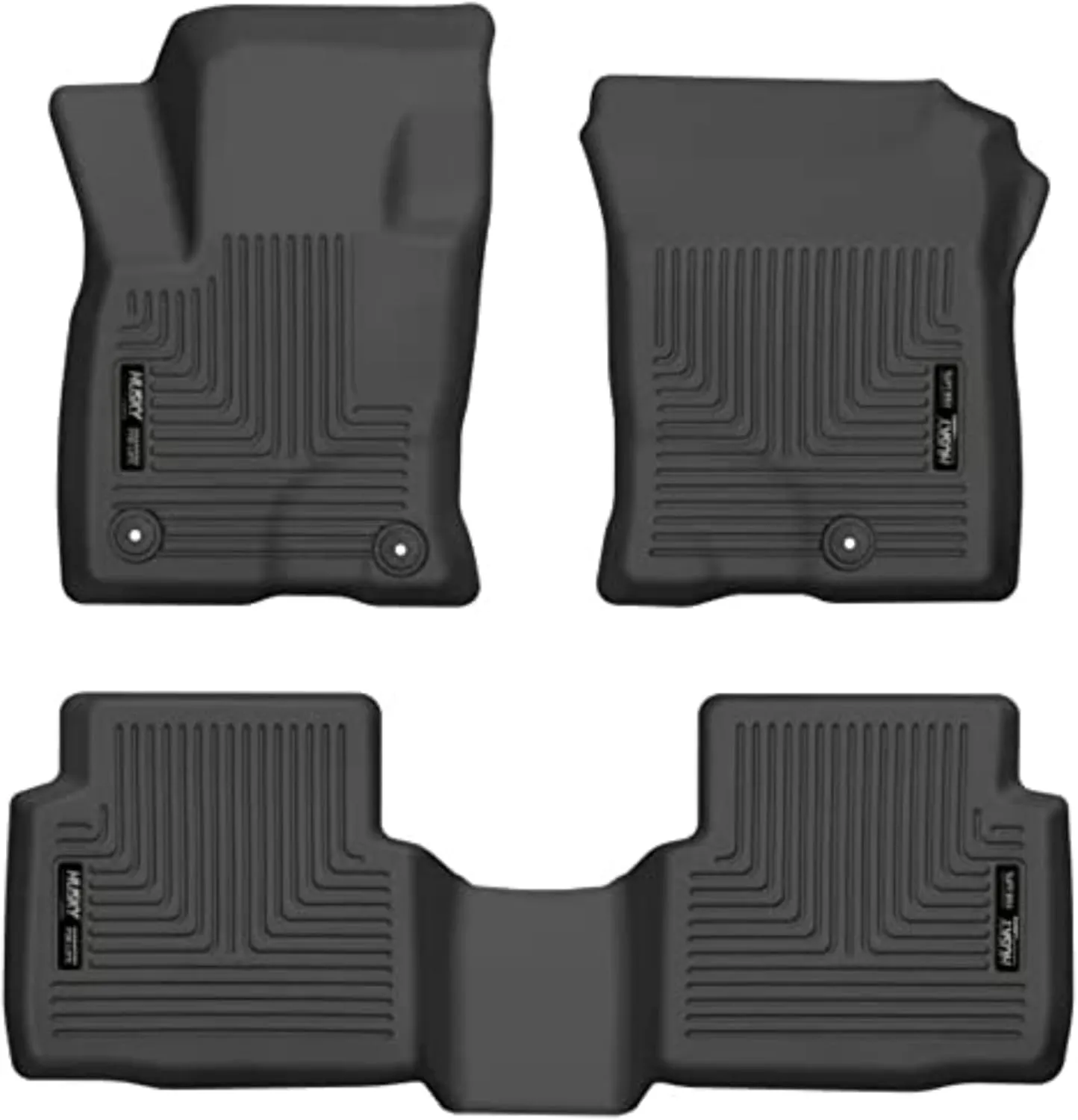 Husky Liners Weatherbeater Floor Mats | Fits 2020-2023 Ford Escape | Front & 2nd Row, 3-pc Black - 95721