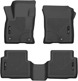 Husky Liners Weatherbeater Floor Mats | Fits 2020-2023 Ford Escape | Front & 2nd Row, 3-pc Black - 95721