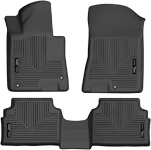 Husky Liners Weatherbeater Floor Mats | Fits 2020 - 2024 Hyundai Sonata (Excludes Hybrid); 2021 - 2024 Kia K5 Front Wheel Drive | Front & 2nd Row, 3-pc Black - 95771