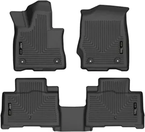 Husky Liners Weatherbeater Floor Mats | Fits 2020-2024 Lincoln Aviator | Front & 2nd Row, 3-pc Black - 99331