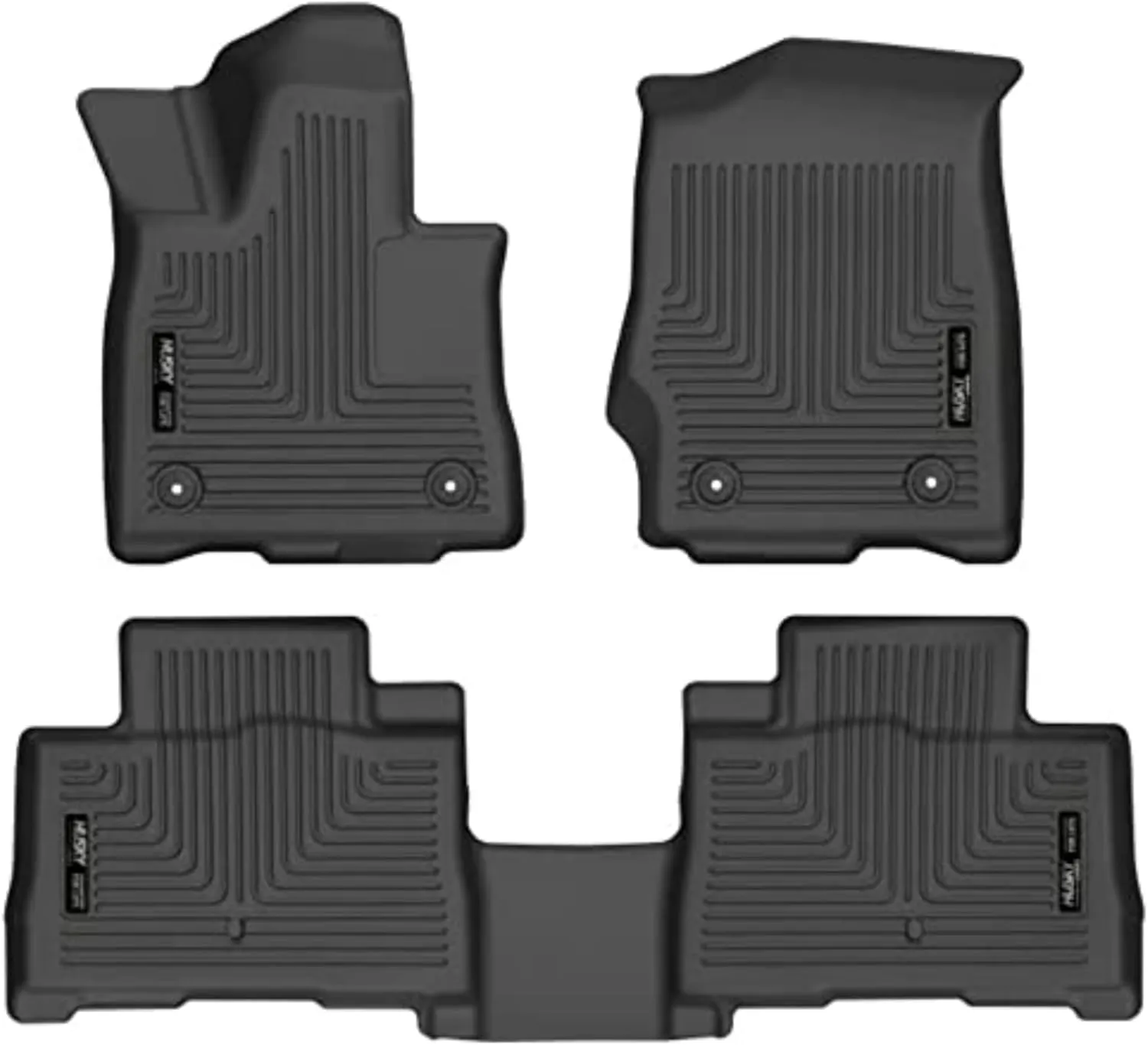 Husky Liners Weatherbeater Floor Mats | Fits 2020-2024 Lincoln Aviator | Front & 2nd Row, 3-pc Black - 99331