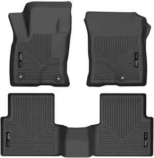Husky Liners Weatherbeater Floor Mats | Fits 2021-2024 Ford Bronco Sport | Front & 2nd Row, 3-pc Black - 95341