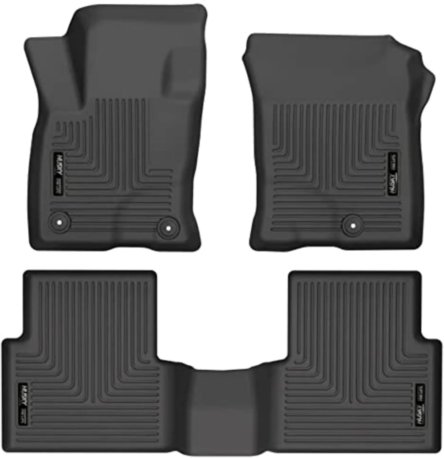 Husky Liners Weatherbeater Floor Mats | Fits 2021-2024 Ford Bronco Sport | Front & 2nd Row, 3-pc Black - 95341