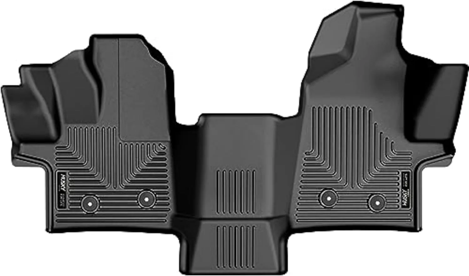 Husky Liners Weatherbeater Floor Mats | Fits 2022-2024 Ford Transit (All Models w/Vinyl Floors) Full Coverage | Front Row, 1-pc Black - 18781