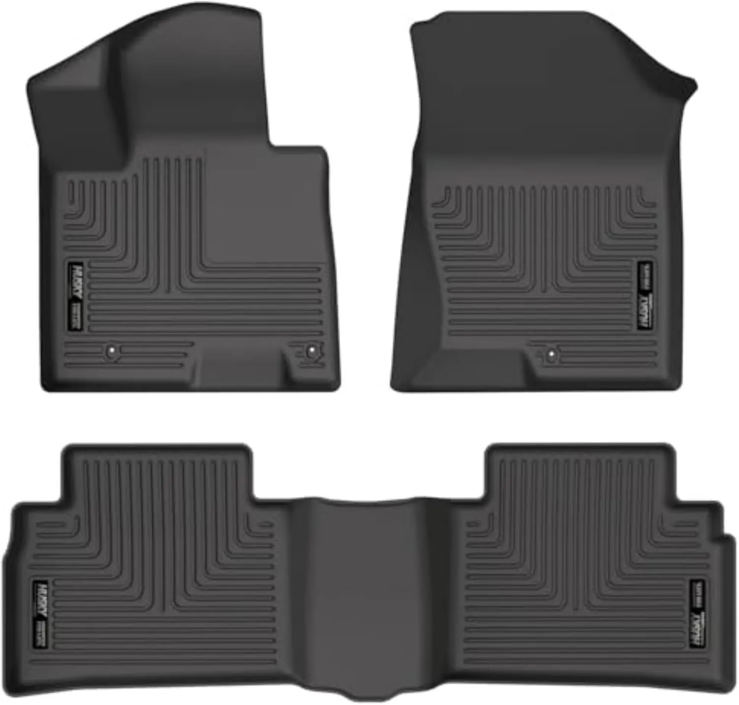 Husky Liners Weatherbeater Floor Mats | Fits 2022-2024 Hyundai Tucson (Excludes Hybrid Model) | Front & 2nd Row, 3-pc Black - 95781