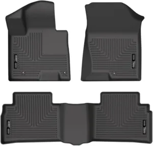 Husky Liners Weatherbeater Floor Mats | Fits 2022-2024 Hyundai Tucson (Excludes Hybrid Model) | Front & 2nd Row, 3-pc Black - 95781