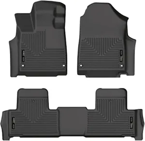 Husky Liners Weatherbeater Floor Mats | Fits 2022-2025 Acura MDX | Front & 2nd Row, 3-pc Black - 95181