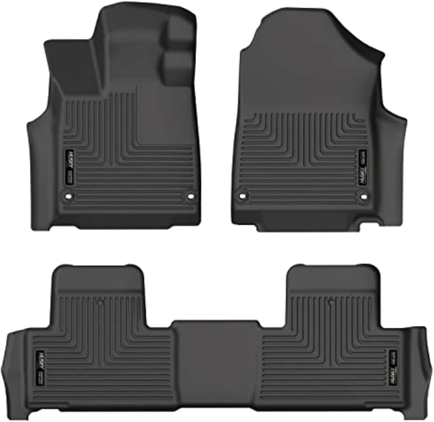 Husky Liners Weatherbeater Floor Mats | Fits 2022-2025 Acura MDX | Front & 2nd Row, 3-pc Black - 95181