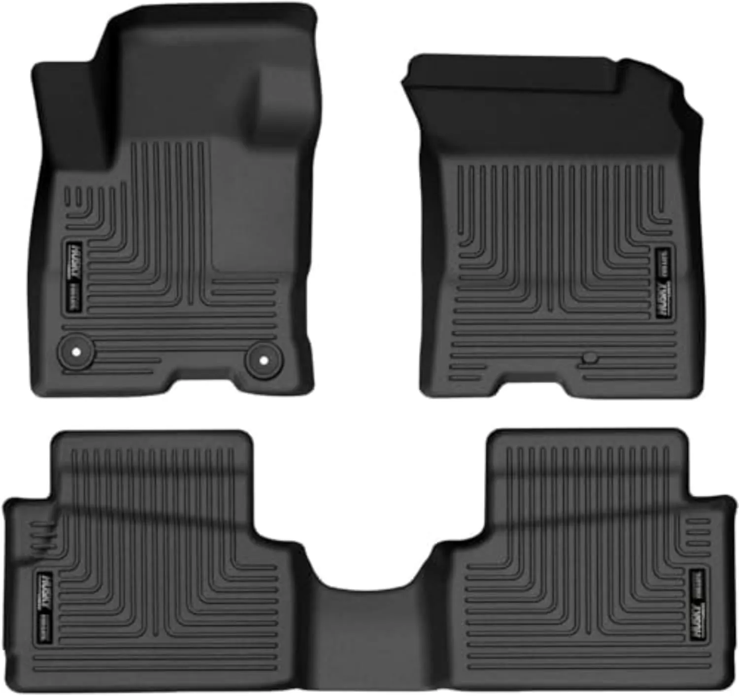 Husky Liners Weatherbeater Floor Mats | Fits 2022-2025 Ford Maverick, Full Hybrid EV-Gas | Front & 2nd Row, 3-pc Black - 95401