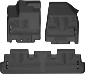 Husky Liners Weatherbeater Floor Mats | Fits 2022-2025 Infiniti QX60; 2022-2025 Nissan Pathfinder | Front & 2nd Row, 3-pc Black - 95701