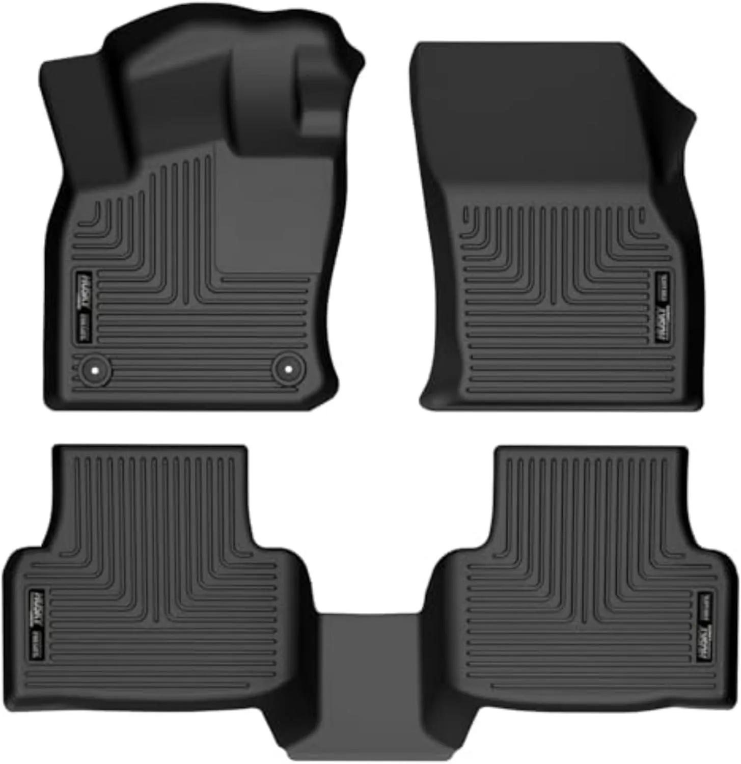 Husky Liners Weatherbeater Floor Mats | Fits 2022-2025 Volkswagen Taos | Front & 2nd Row, 3-pc Black - 95251