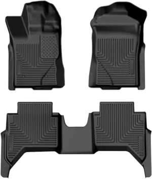 Husky Liners Weatherbeater Floor Mats | Fits 2024 Ford Ranger Supercrew | Front & 2nd Row, 3-pc Black - 94171