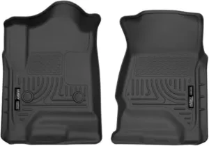 Husky Liners Weatherbeater Floor Mats | Fits Various 2014-2020 Chevrolet Silverado, GMC Sierra, Cadillac Escalade & ESV, Yukon & XL, Suburban, Tahoe (See Description) | Front Row, 2-pc Black - 18231
