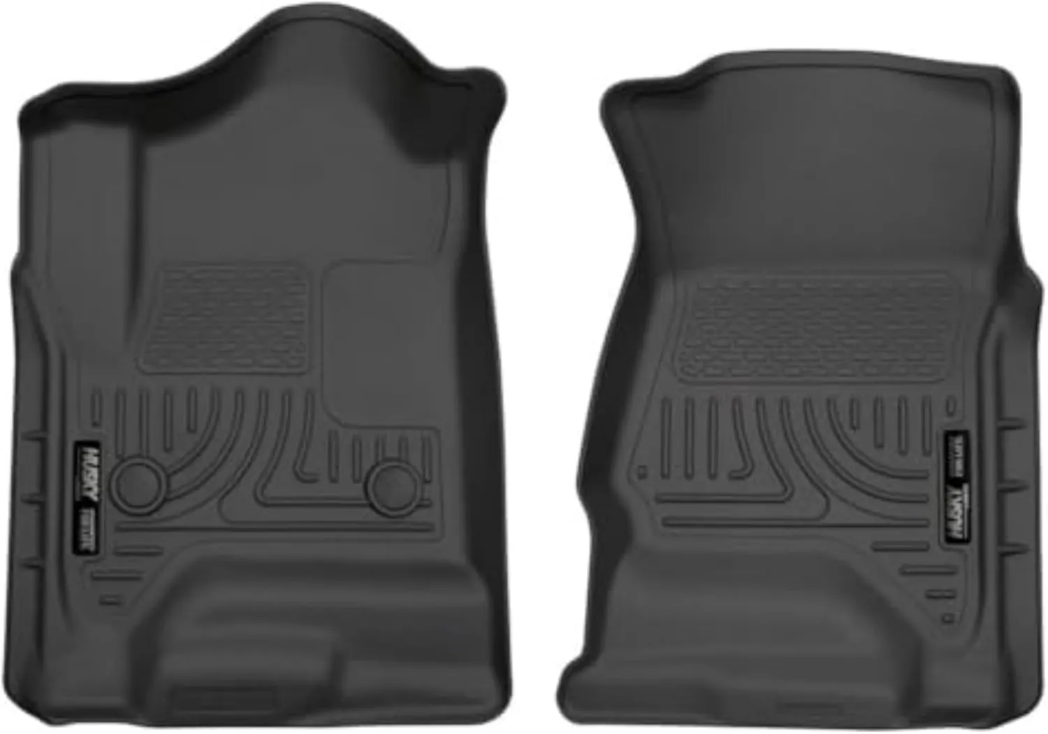 Husky Liners Weatherbeater Floor Mats | Fits Various 2014-2020 Chevrolet Silverado, GMC Sierra, Cadillac Escalade & ESV, Yukon & XL, Suburban, Tahoe (See Description) | Front Row, 2-pc Black - 18231