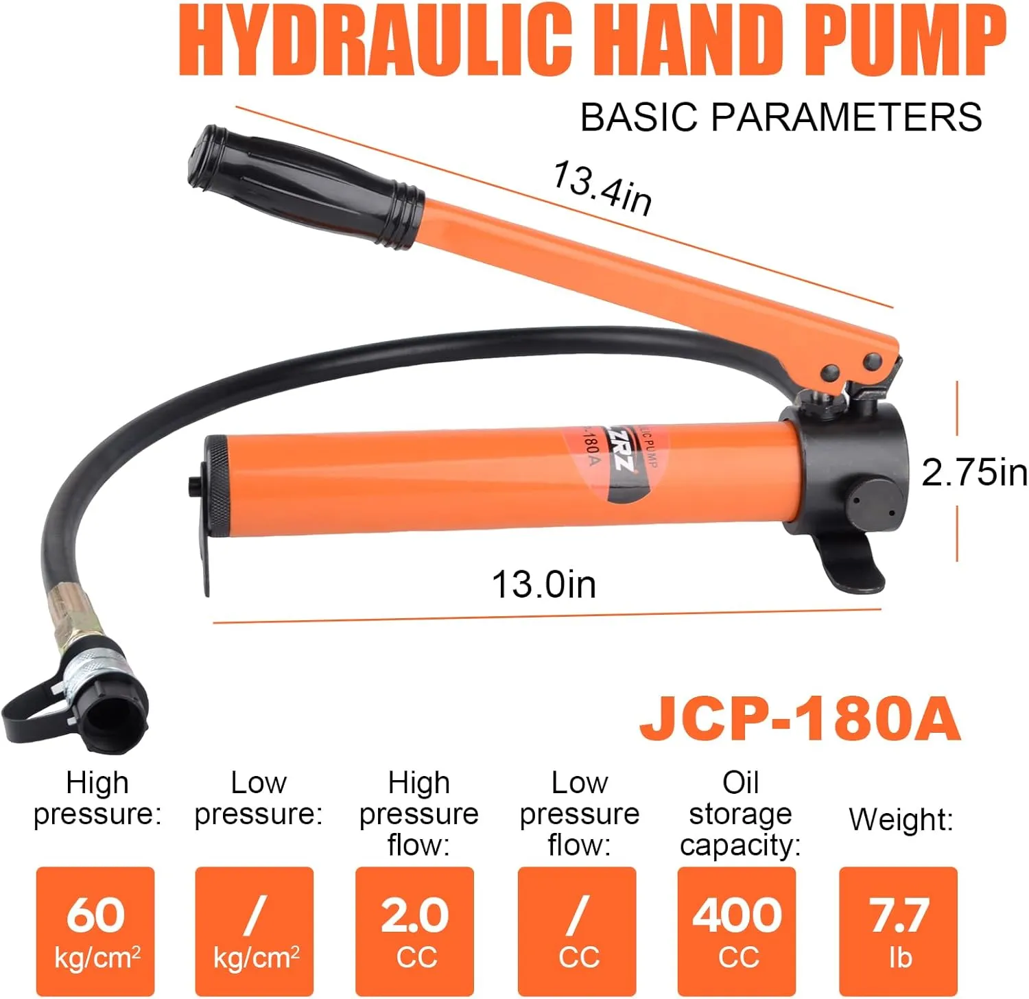 HZLZRZ CP-180 Hydraulic Pump Hand Operated Pump Hydraulic Hand Pump Manual Pump for Porta Power and Jack (1000psi) (HZ-180)