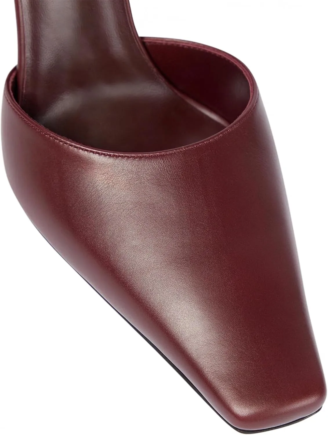 iadore Women's High Heel Sandals, 4'' Solid Closed Square Toe Backless Elastic Strap Slingback Chunky Heel Pump Shoes for Women Casual Office Business Work Dress