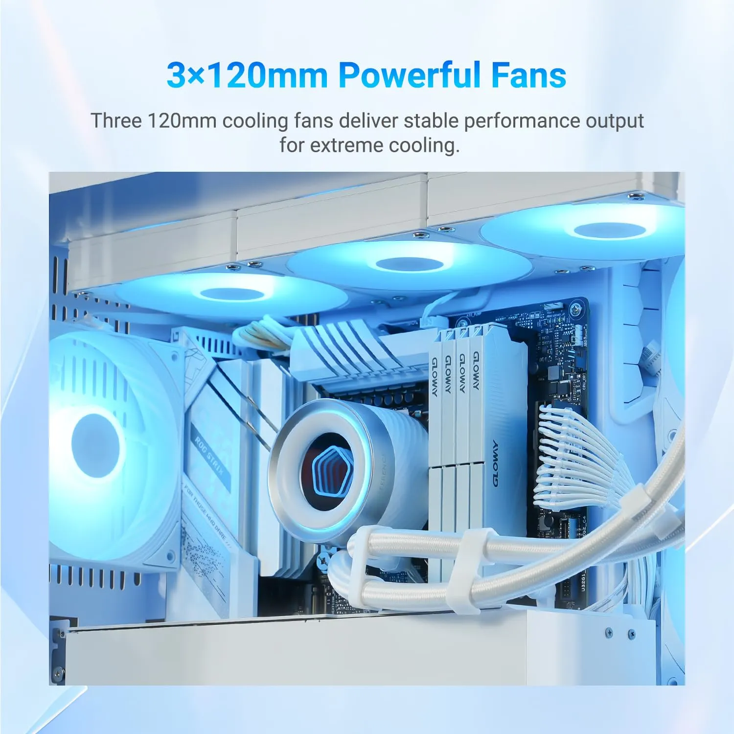 ID-COOLING FX360 INF White 360mm Liquid CPU Cooler, AIO Cooler ARGB Infinity Mirror Effect, 3x120mm Daisy-Chained Fans Low-Noise Operating 27.2dB(A) Max., Intel LGA1851/1700/1200/115X; AMD AM5/AM4