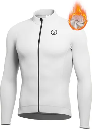 INBIKE Men's Cycling Jersey Winter Thermal Windproof Bike Jersey Long Sleeve Fleece Cycling Jacket with 3 Rear Pockets