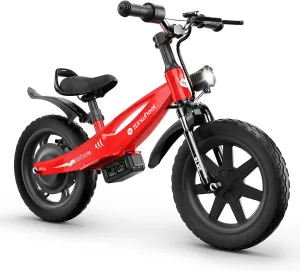 isinwheel 2-in-1 Electric Bike for Kids Ages 2-6, 250W/150W Electric Balance Bike with Swappable Battery, 14/12 inch Inflatable Tire and Adjustable Seat, Electric Motorcycle for Kids Boys & Girls