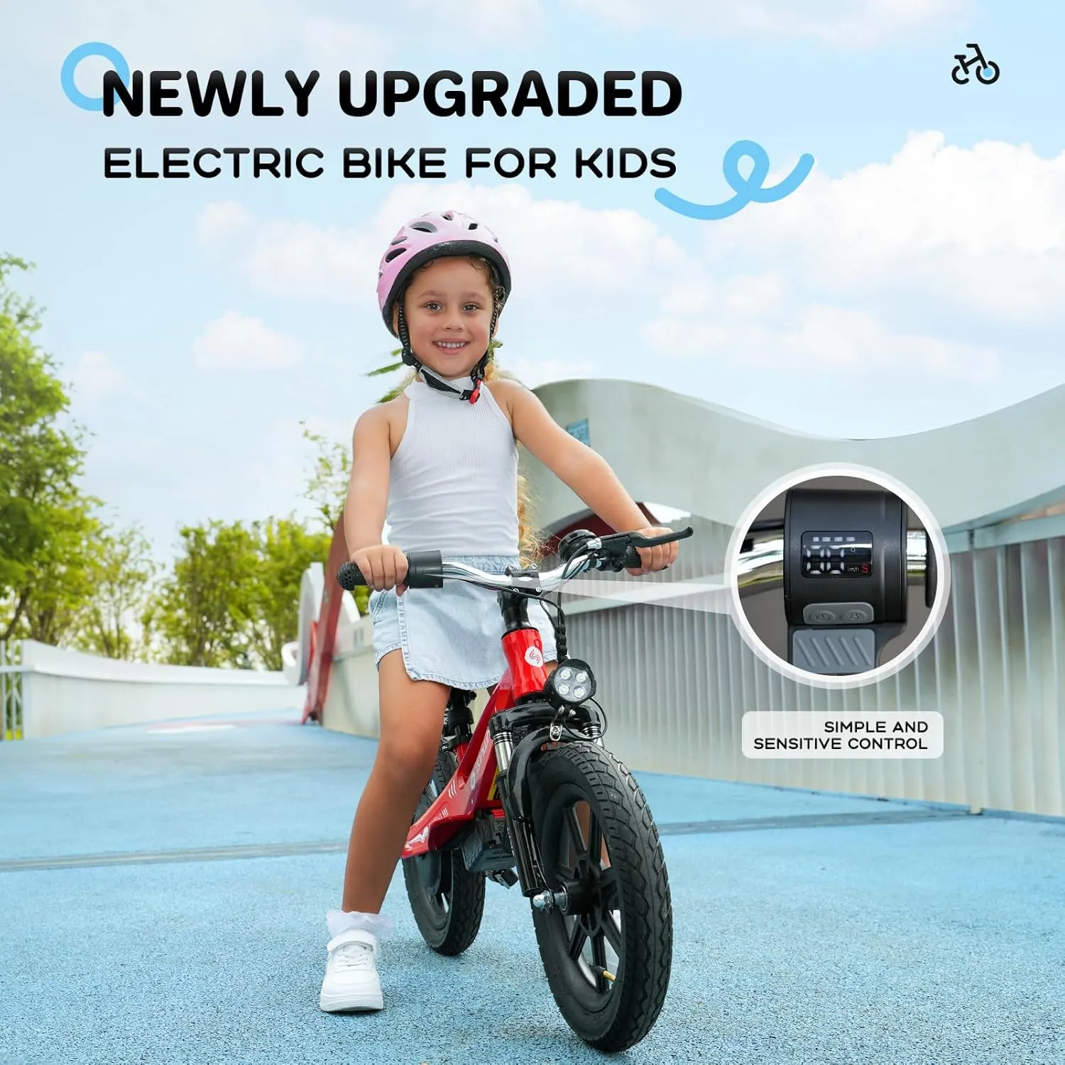 isinwheel 2-in-1 Electric Bike for Kids Ages 2-6, 250W/150W Electric Balance Bike with Swappable Battery, 14/12 inch Inflatable Tire and Adjustable Seat, Electric Motorcycle for Kids Boys & Girls