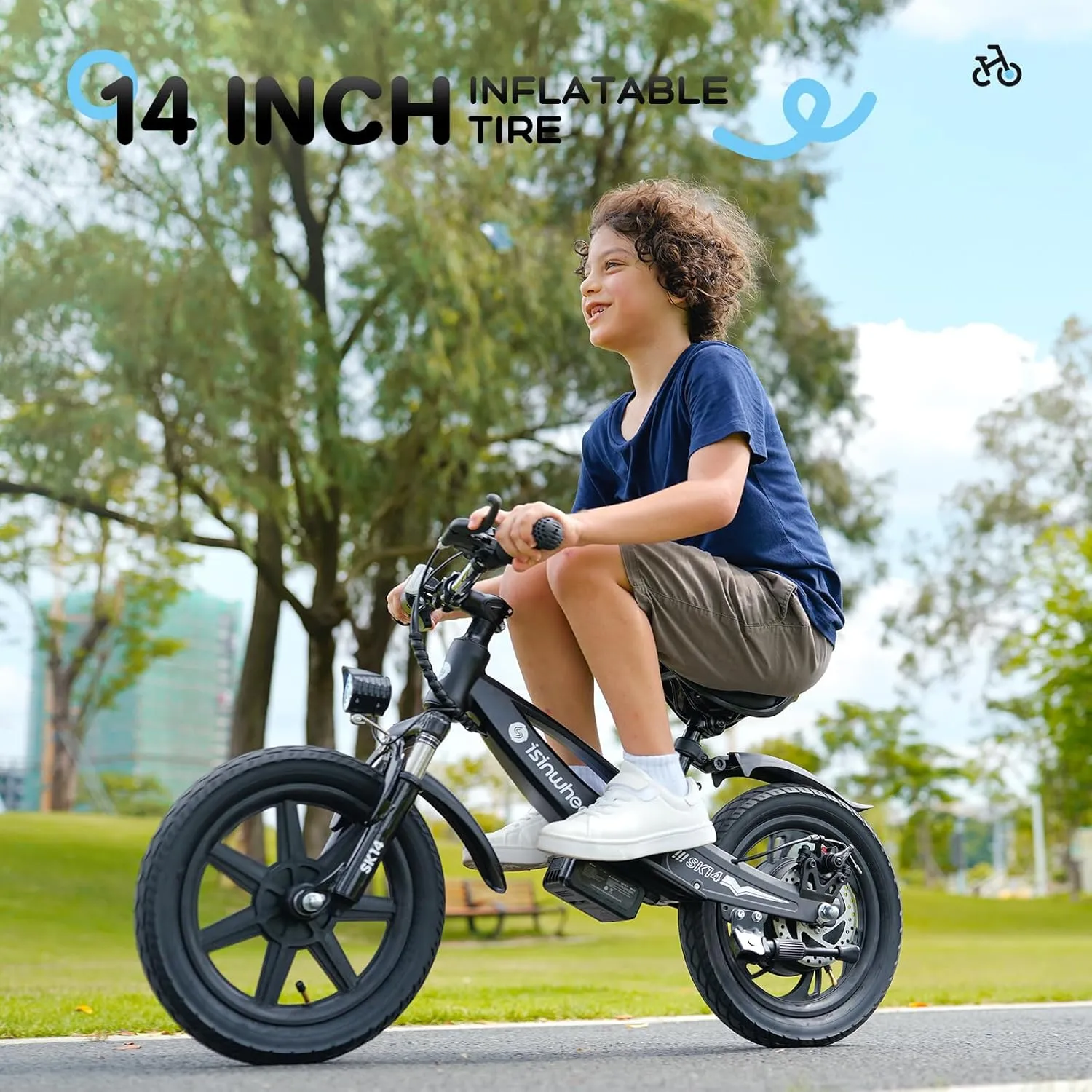 isinwheel 2-in-1 Electric Bike for Kids Ages 2-6, 250W/150W Electric Balance Bike with Swappable Battery, 14/12 inch Inflatable Tire and Adjustable Seat, Electric Motorcycle for Kids Boys & Girls