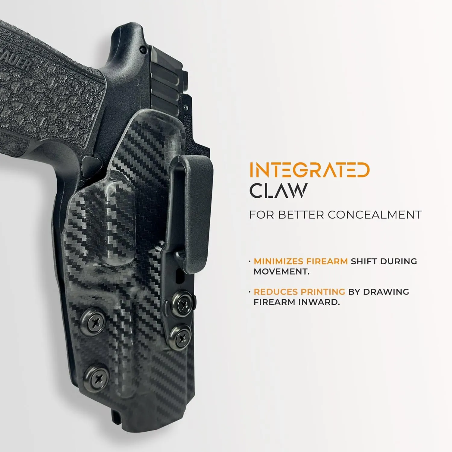 IWB Claw Tuckable Holster Fits Bul Armory SAS II Ultralight 3.25” Inside The Waistband Kydex Gun Holster American Made Durable Lightweight Concealed Carry Gear
