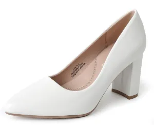 J. Adams Jolie Heels for Women - Closed Pointed Toe Mid Block Heel Classic Pumps