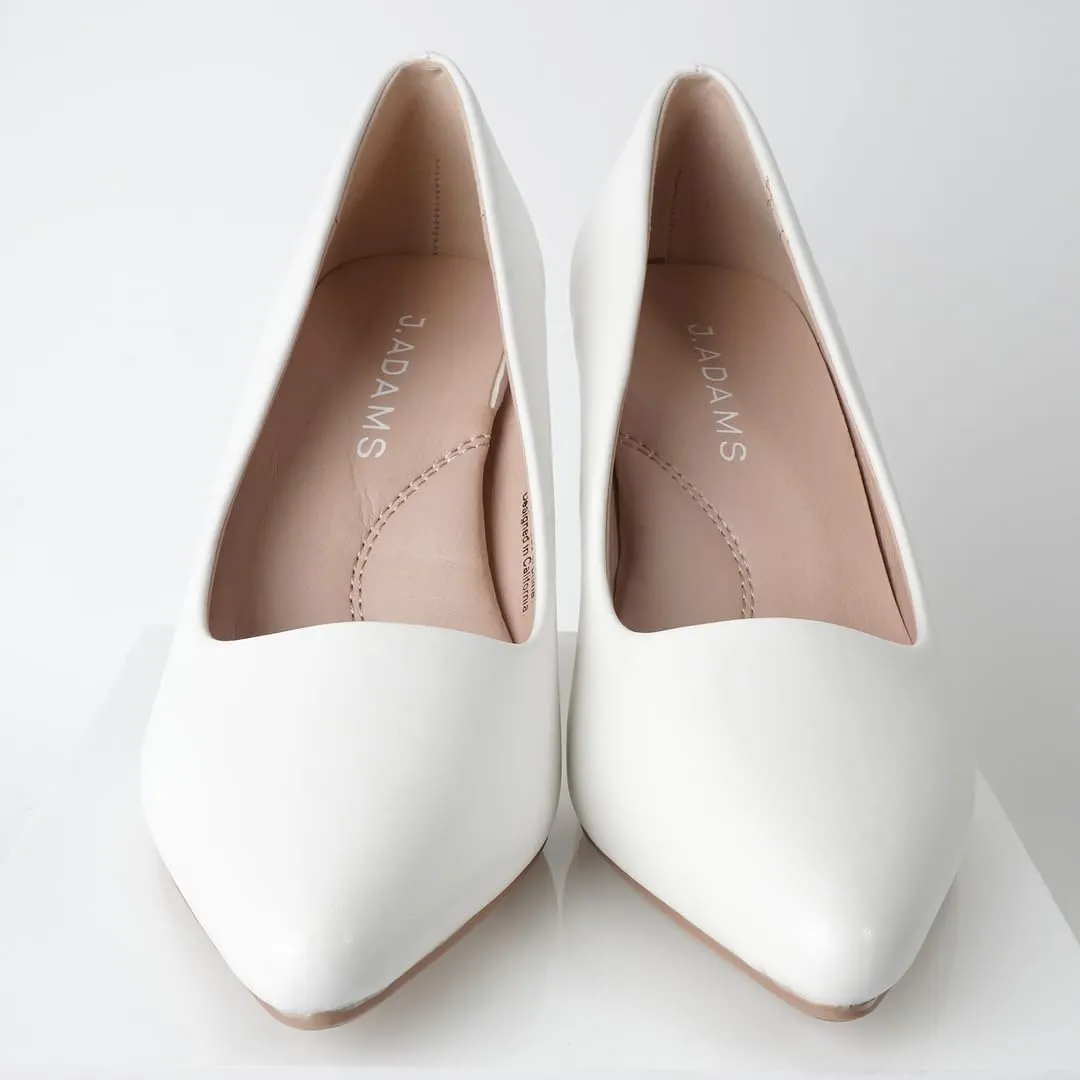 J. Adams Jolie Heels for Women - Closed Pointed Toe Mid Block Heel Classic Pumps