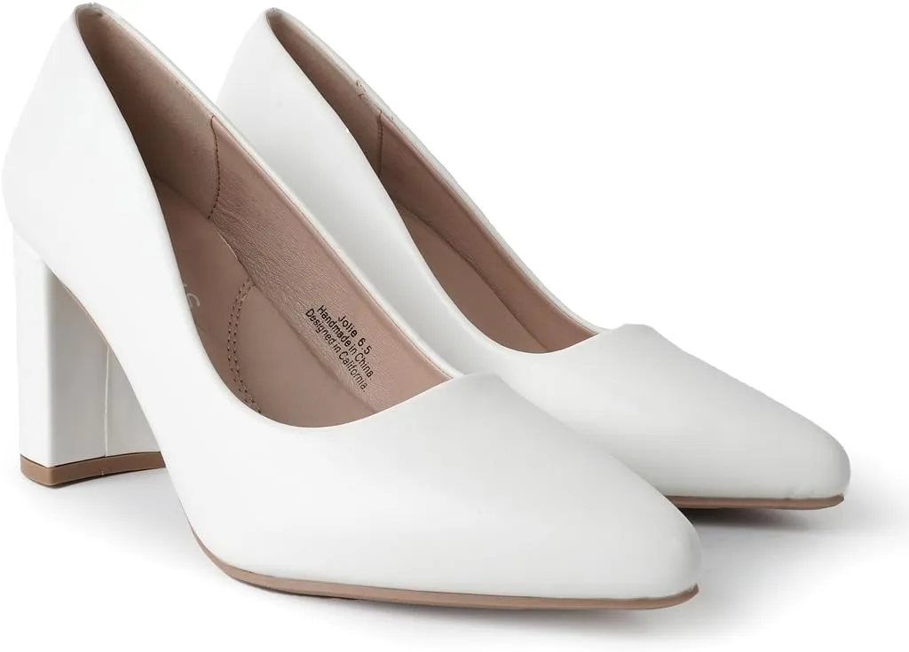 J. Adams Jolie Heels for Women - Closed Pointed Toe Mid Block Heel Classic Pumps