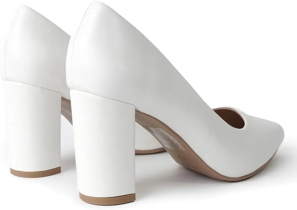 J. Adams Jolie Heels for Women - Closed Pointed Toe Mid Block Heel Classic Pumps