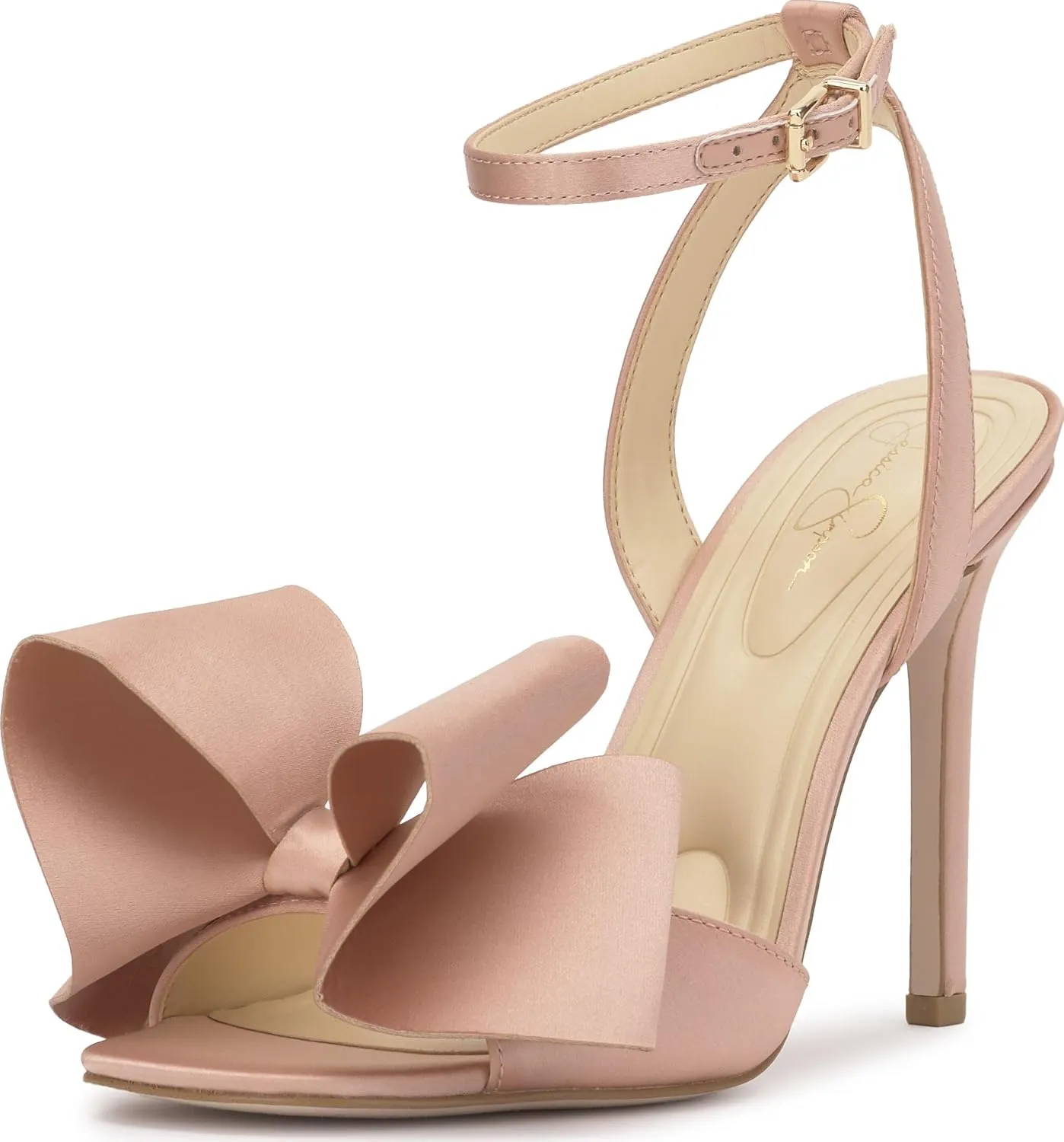 Jessica Simpson Womens Olivine Bow Satin Ankle Strap