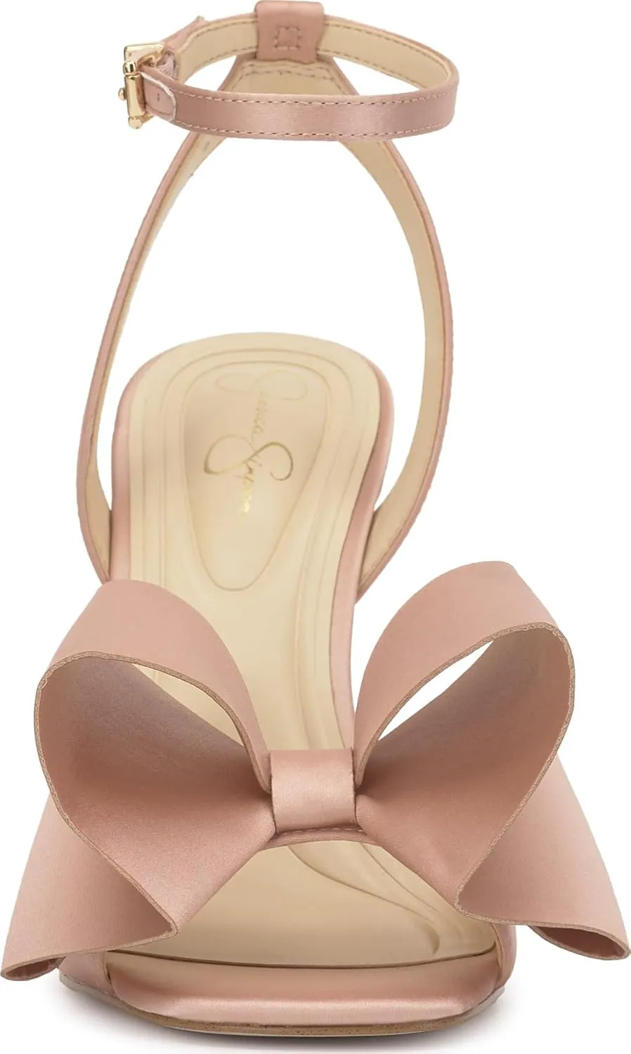 Jessica Simpson Womens Olivine Bow Satin Ankle Strap