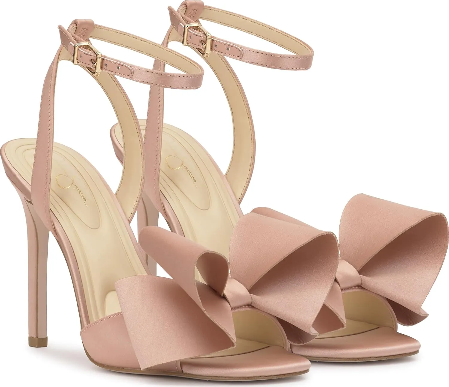 Jessica Simpson Womens Olivine Bow Satin Ankle Strap