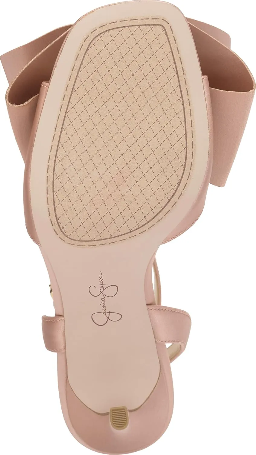 Jessica Simpson Womens Olivine Bow Satin Ankle Strap